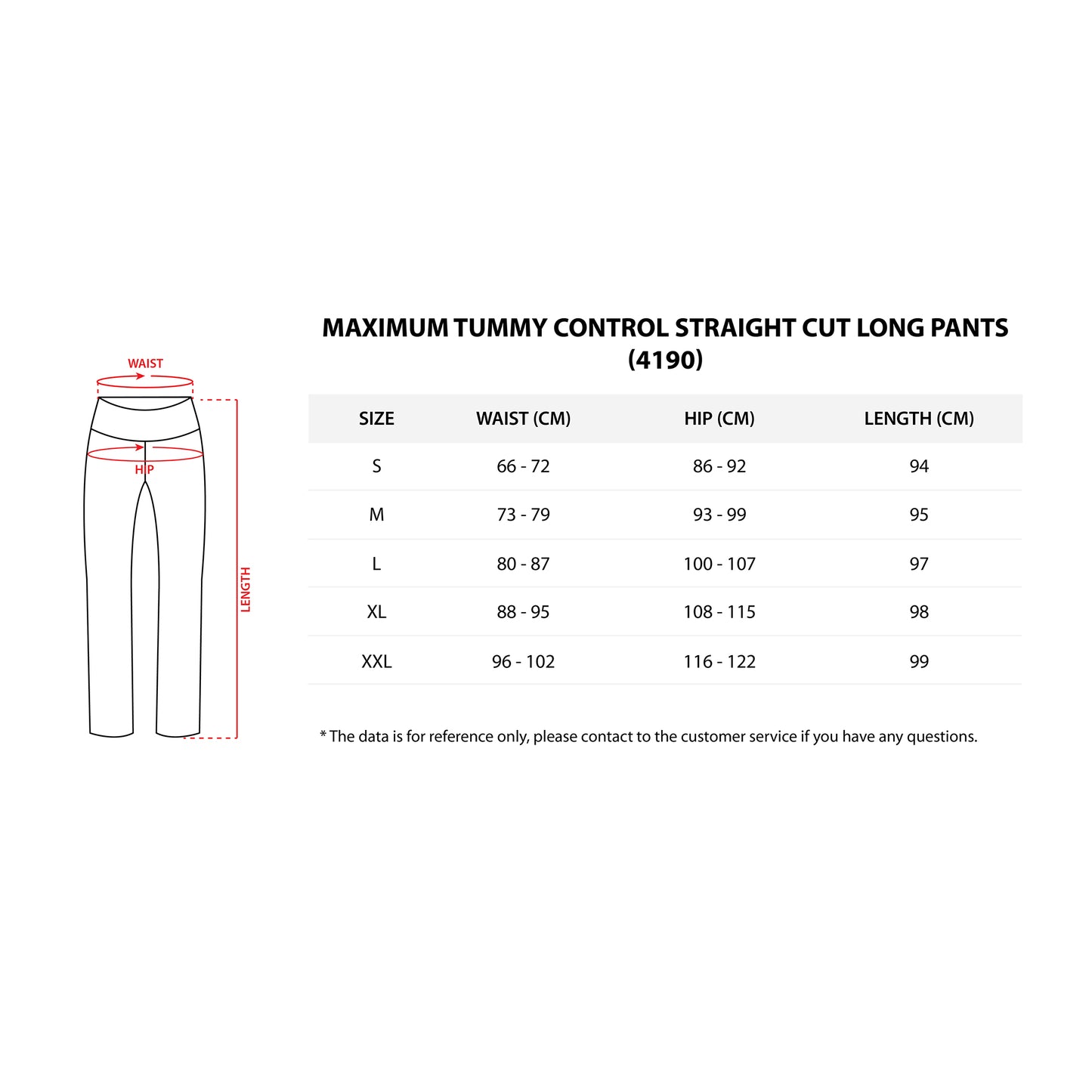 AVIVA Maximum Tummy Control Straight Cut Long Pants (81-4190)