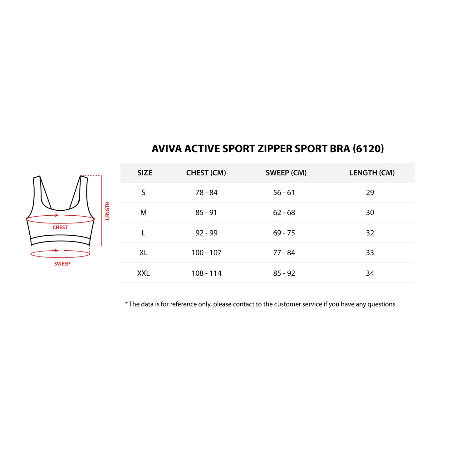 AVIVA Active Sport Zipper Sport Bra (81-6120)