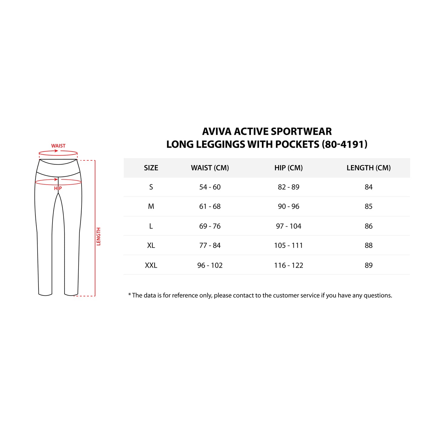 AVIVA Active Sportwear Long Leggings with Pockets (80-4191)