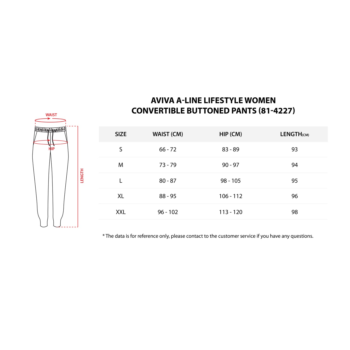 AVIVA A-LINE Lifestyle Women Convertible Buttoned Pants (81-4227)