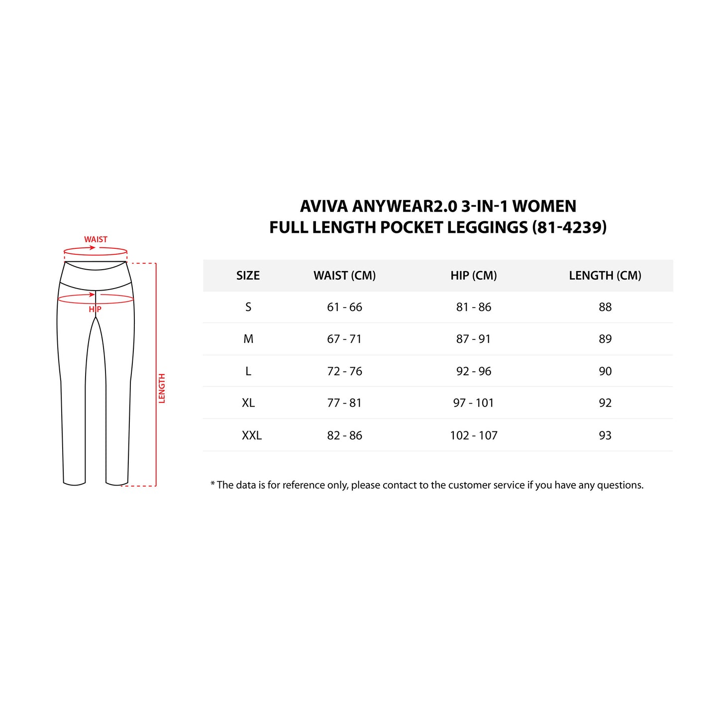 AVIVA ANYWEAR2.0 3-IN-1 Women Full Length Pocket Leggings (81-4239)