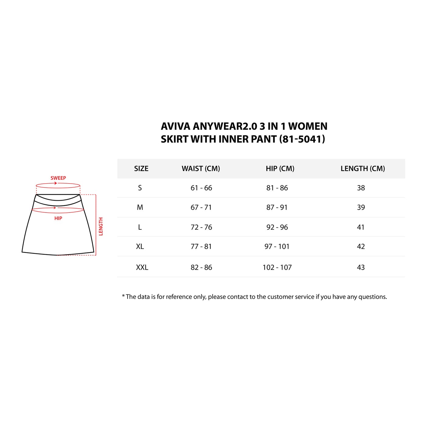 AVIVA ANYWEAR2.0 3 In 1 Women Skirt with inner pant (81-5041)