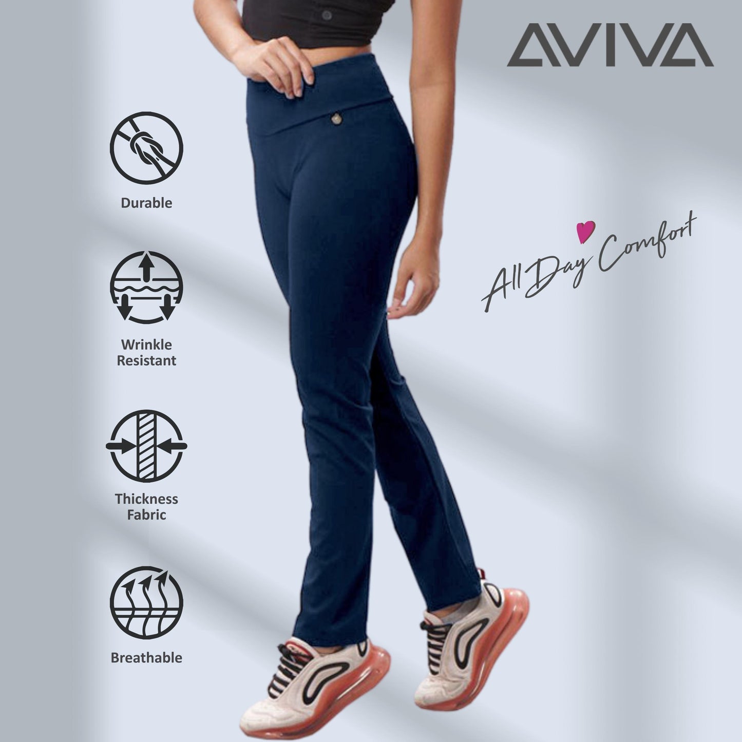 Aviva Brigitte Full Length Straight Cut Pants (86-0025)