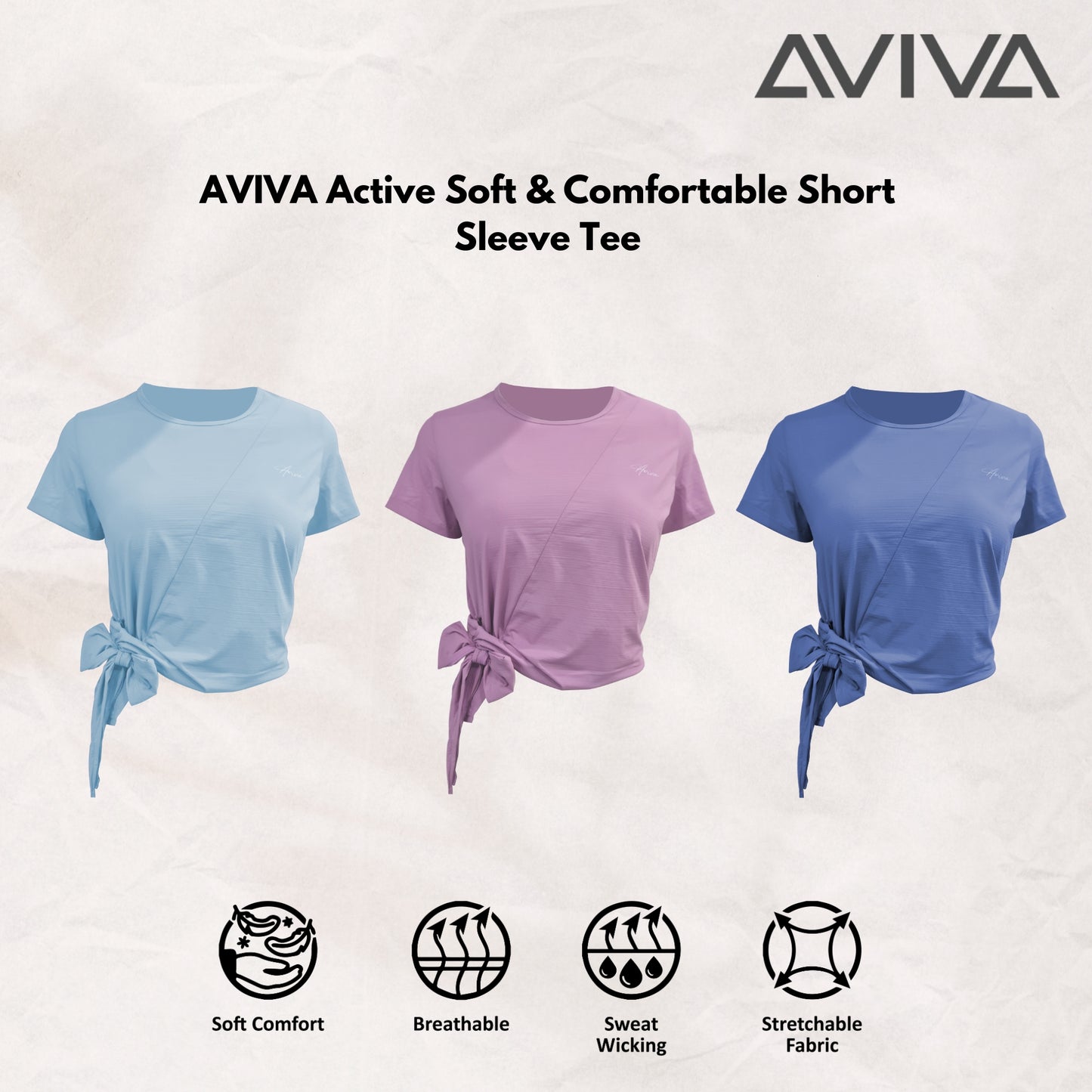 AVIVA Active Soft & Comfortable Short Sleeve Tee (81-8108)
