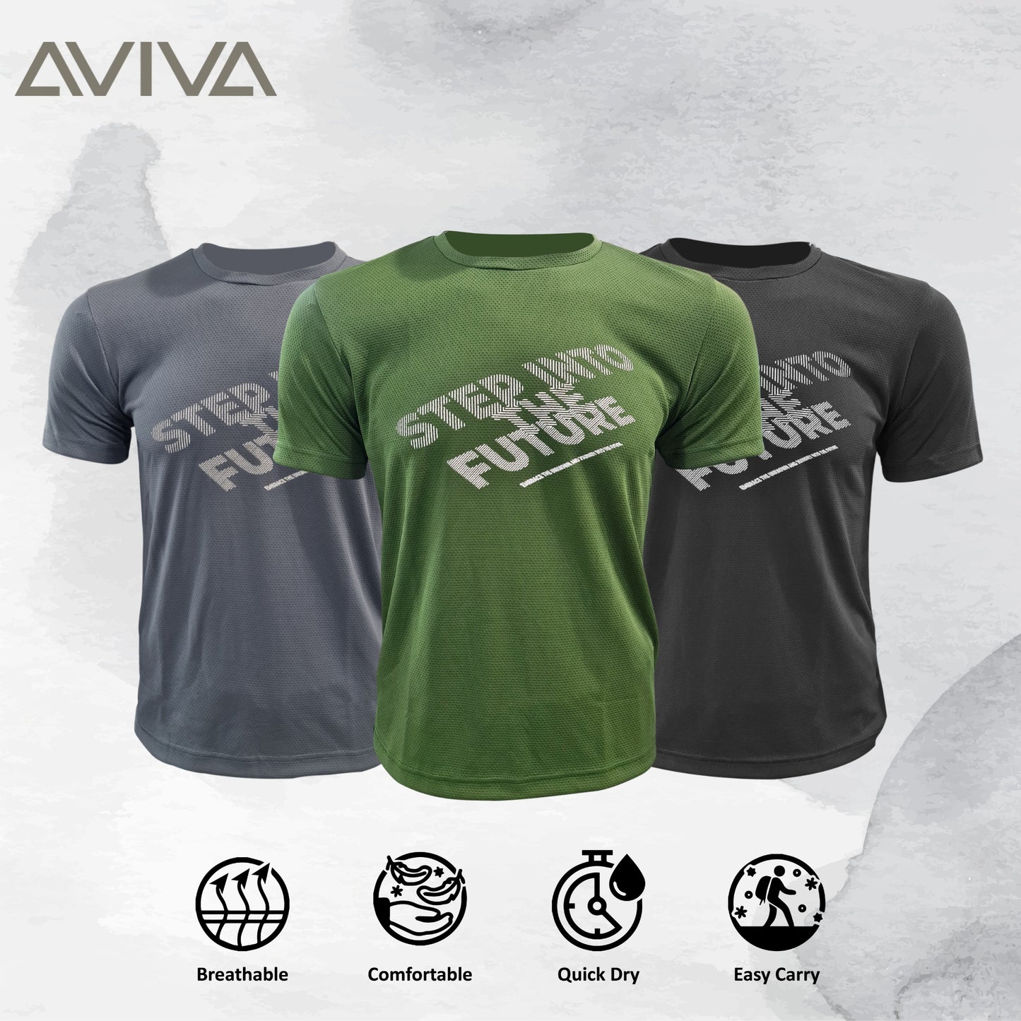 AVIVA Men Minimalist Round Neck Short Sleeve Tee (91-8079)