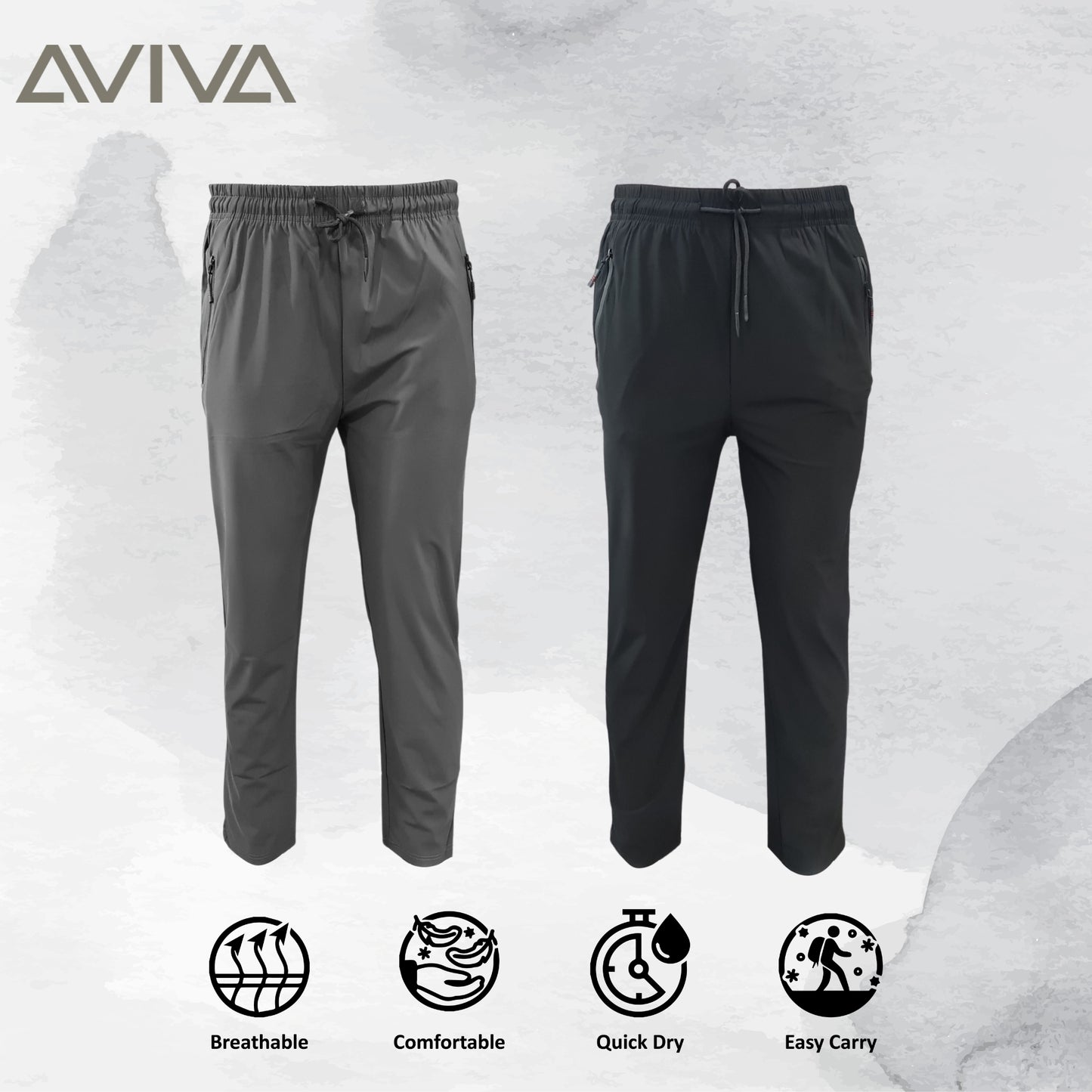 AVIVA Ice Silk Pants Men's Loose Straight Pants (91-4043)