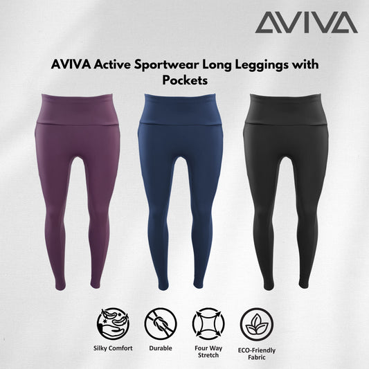 AVIVA Active Sportwear Long Leggings with Pockets (80-4191)