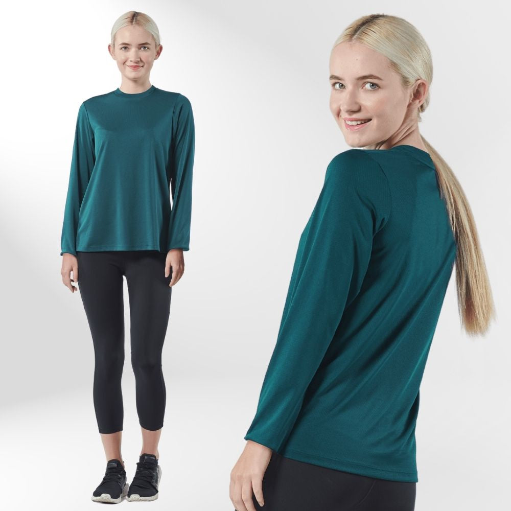 AVIVA Veronica Mircofiber UV Protection Multi Function Fabric Long Sleeve Active Tops (80-9063)