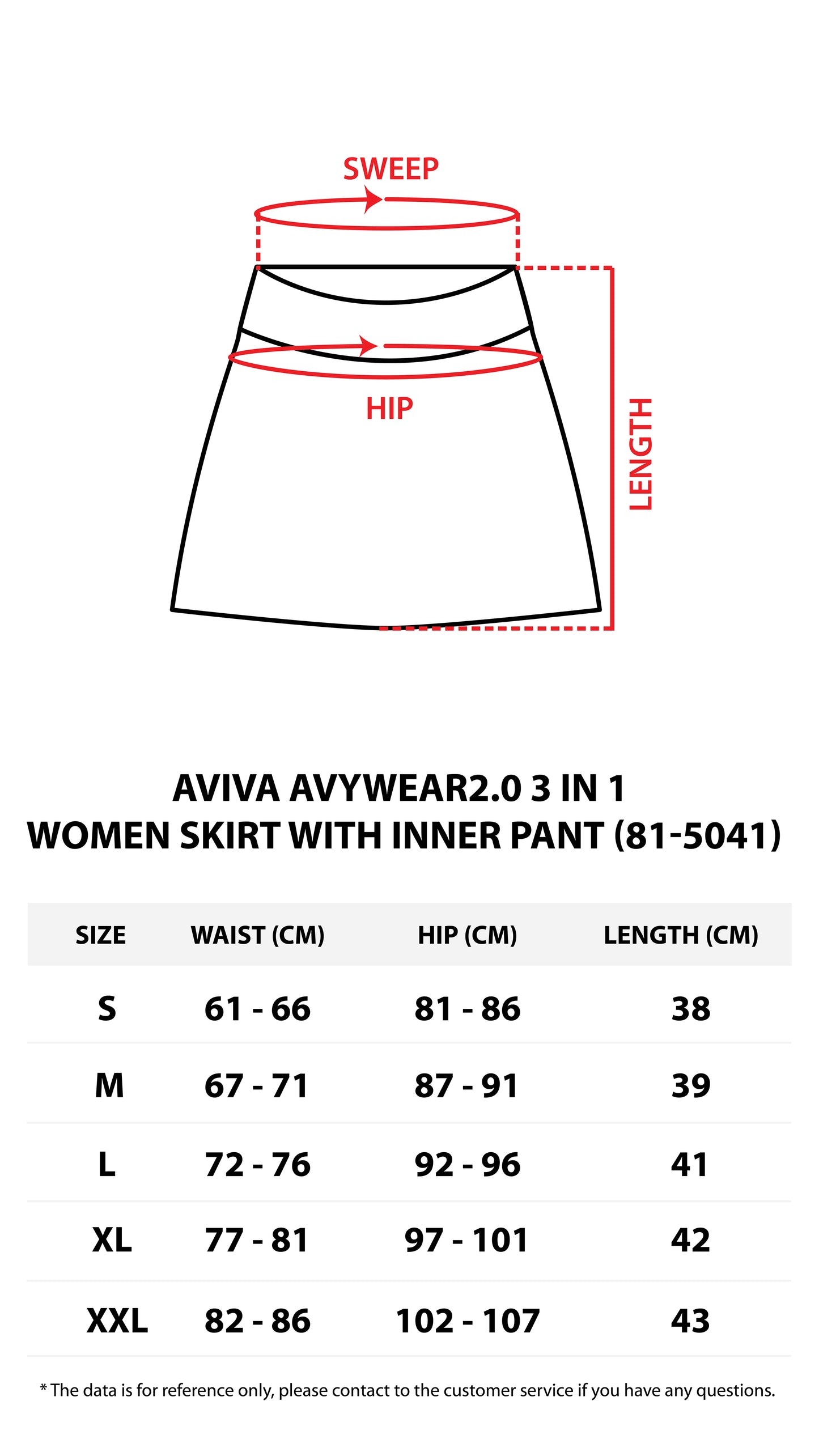 AVIVA AVYWEAR2.0 3 In 1 Women Skirt with inner pant (81-5041)