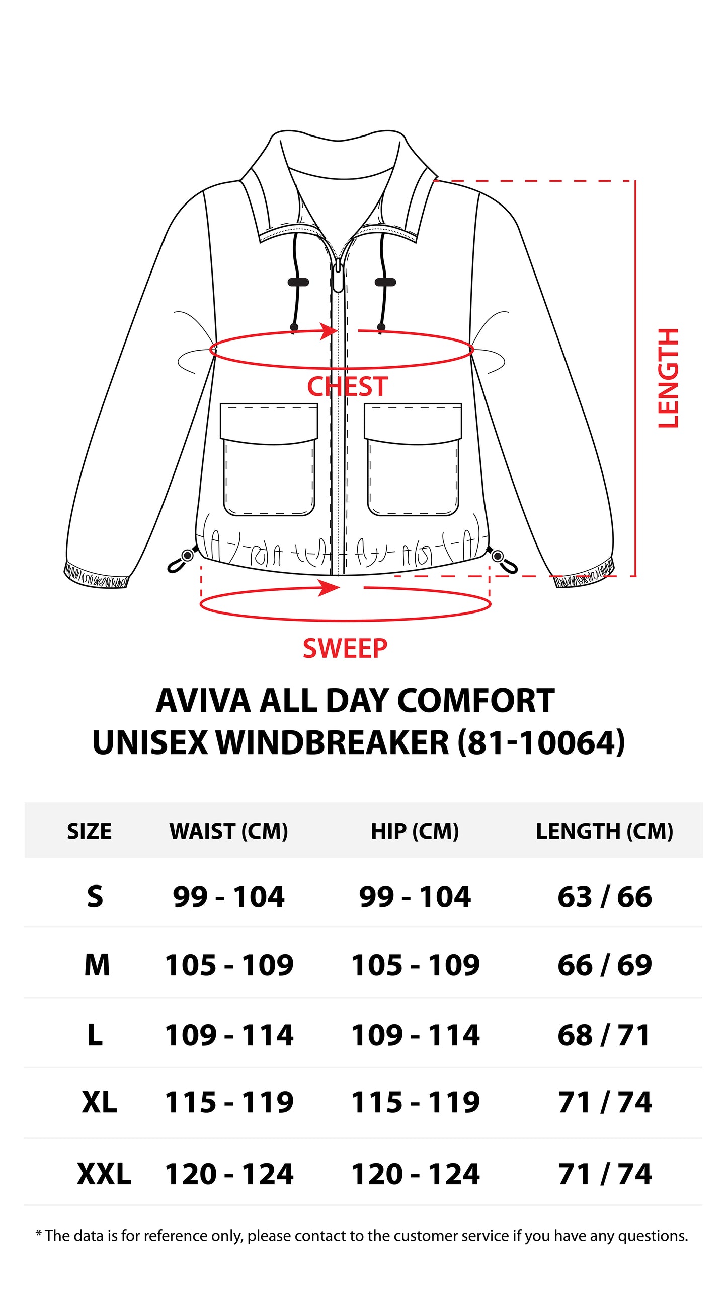 【S - XXL】AVIVA All Day Comfort Unisex Windbreaker (81-10064)