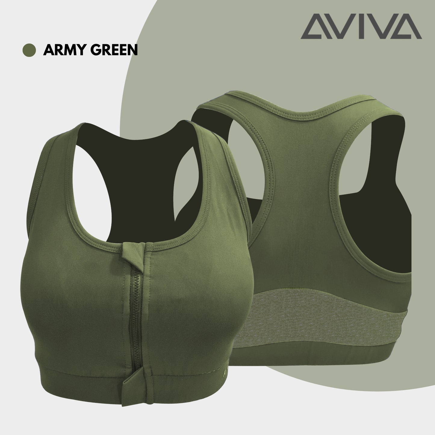 AVIVA Active Sport Zipper Sport Bra (81-6120)