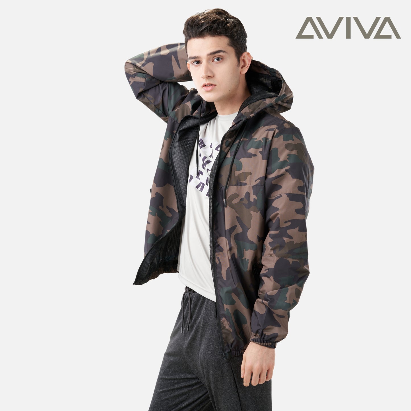 Aviva Men's Slim Fit Long Sleeve Camou Sport Jackets (91-10058)