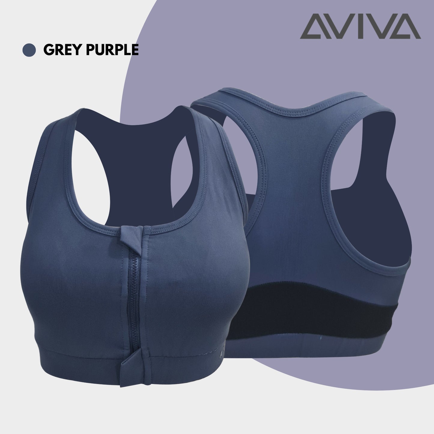 AVIVA Active Sport Zipper Sport Bra (81-6120)