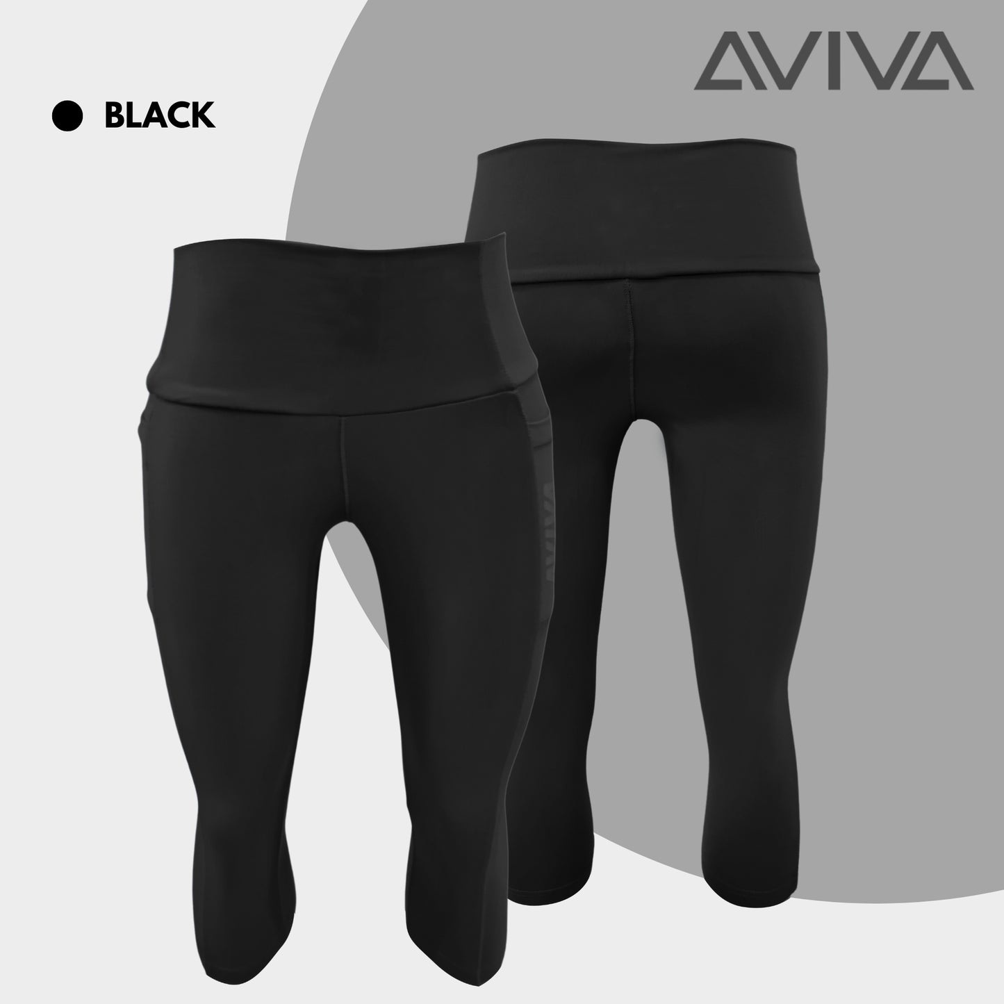 AVIVA Active Sportwear Capri Leggings with Pockets (80-3130)