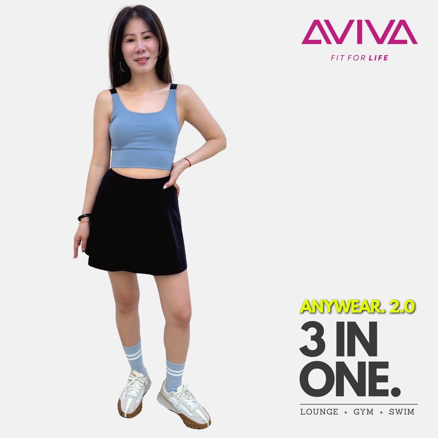 AVIVA ANYWEAR2.0 3 In 1 Women Skirt with inner pant (81-5041)