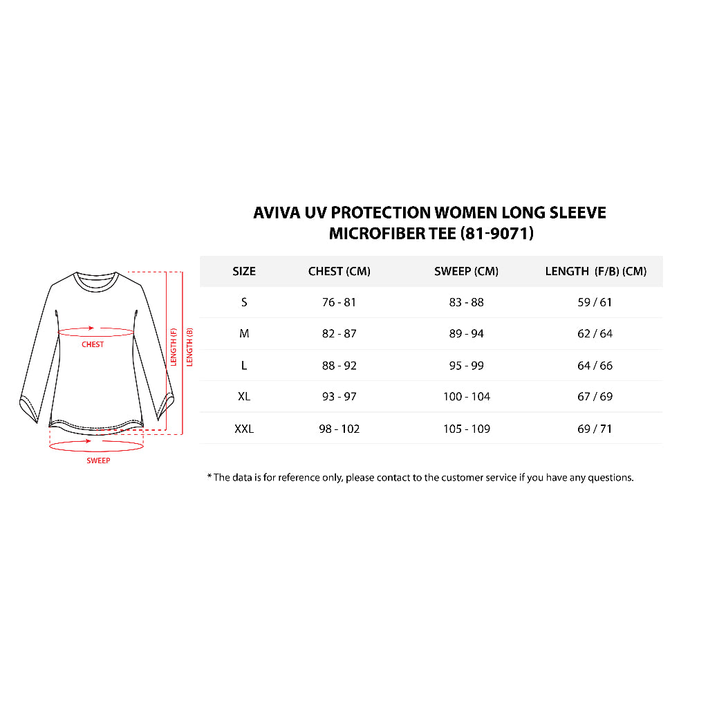 AVIVA UV Protection Women Long Sleeve Microfiber Tee ( 81-9071 )