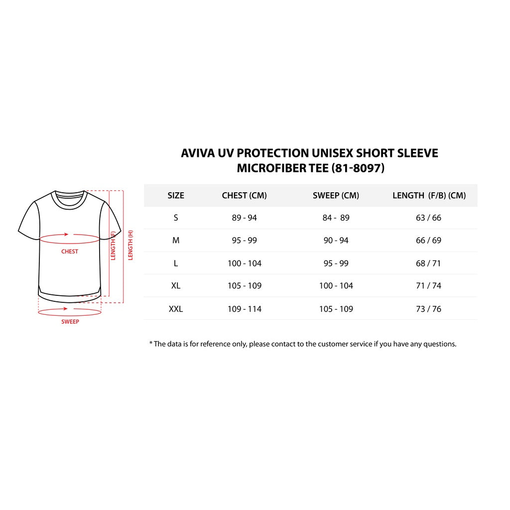 AVIVA UV Protection Unisex Short Microfiber Tee ( 81-8097 )