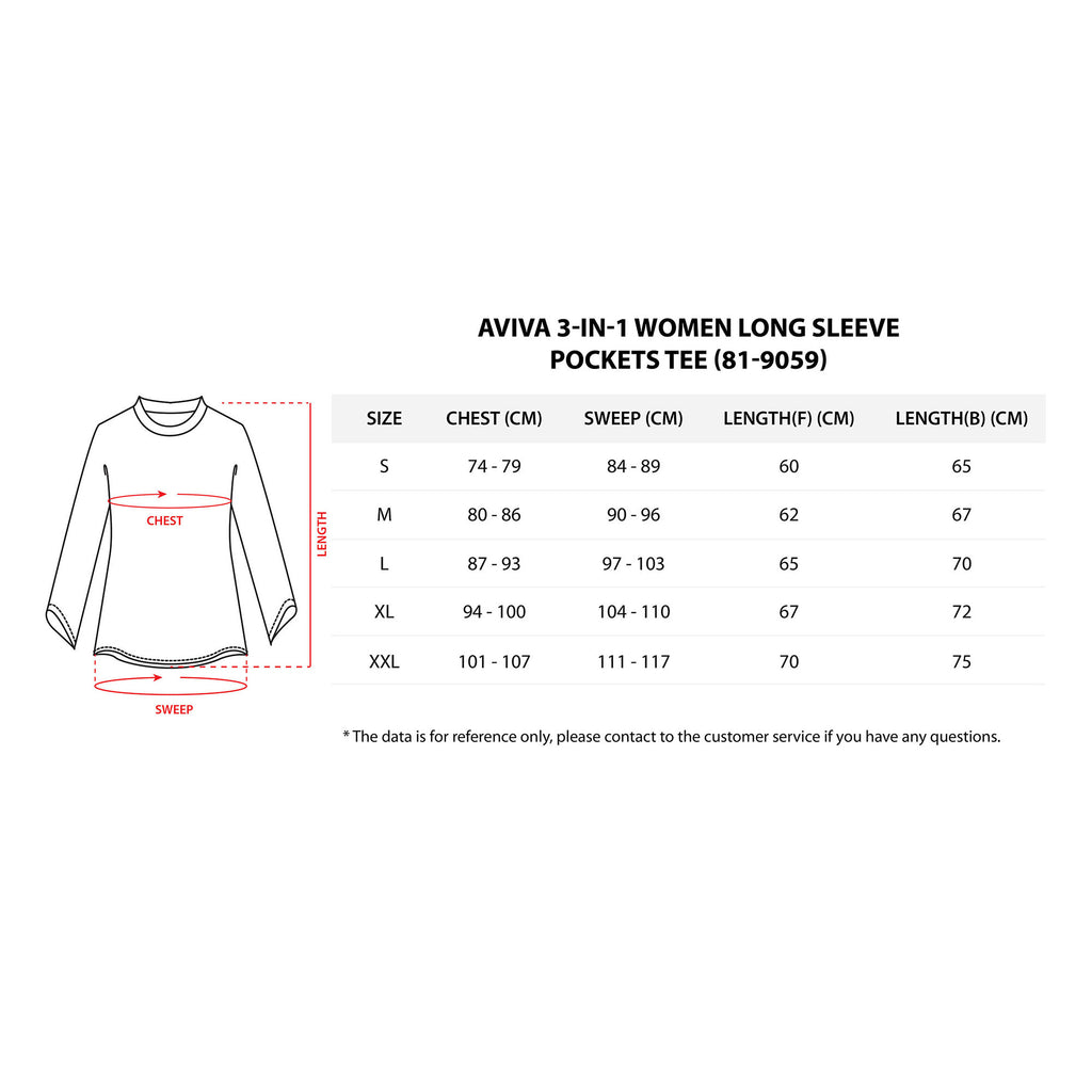 AVIVA 3 In 1 Women Long Sleeve Pockets Tee (81-9059)