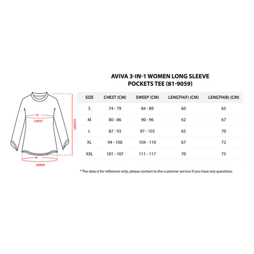 AVIVA 3 In 1 Women Long Sleeve Pockets Tee (81-9059)