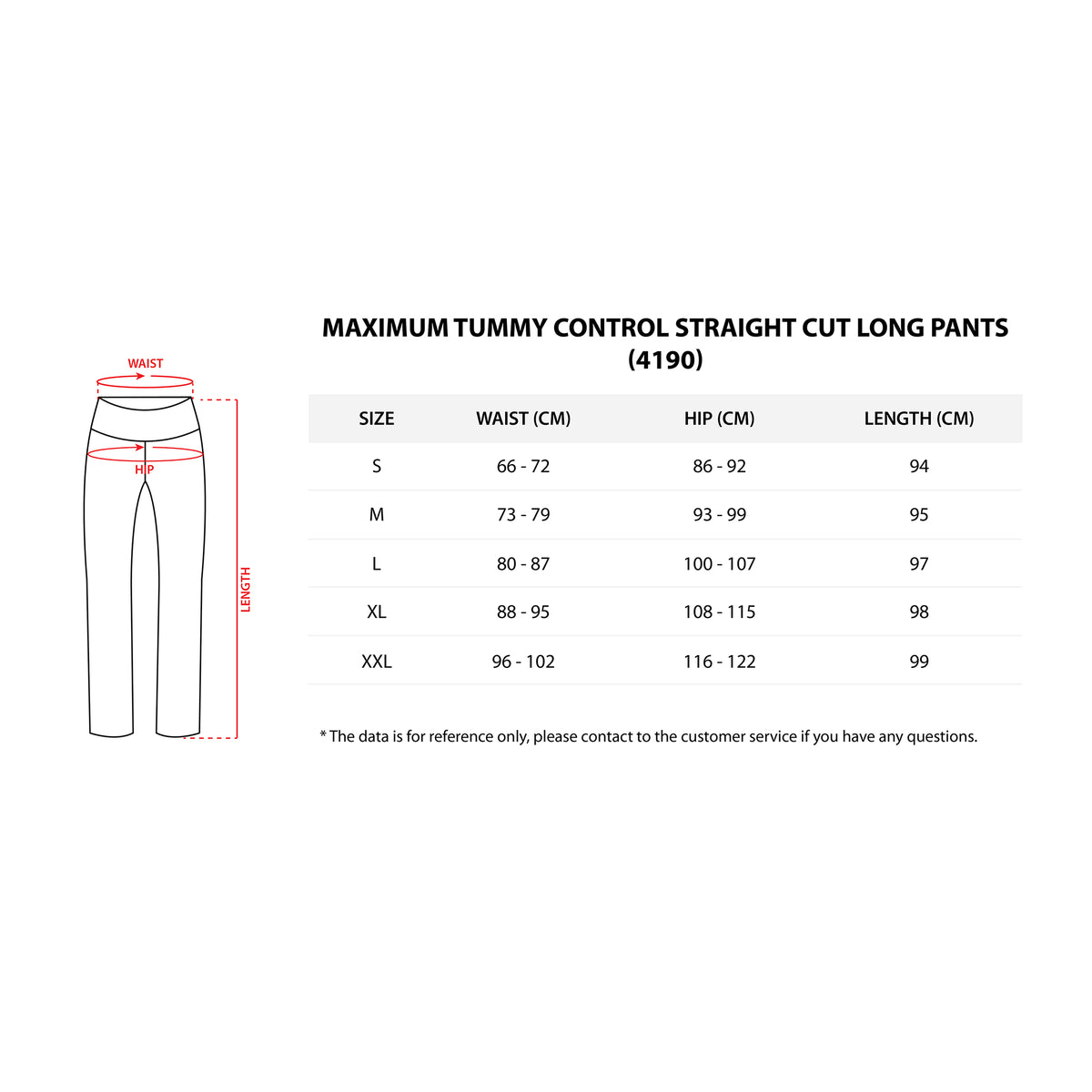 AVIVA Maximum Tummy Control Straight Cut Long Pants (81-4190)