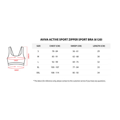 AVIVA Active Sport Zipper Sport Bra (81-6120)
