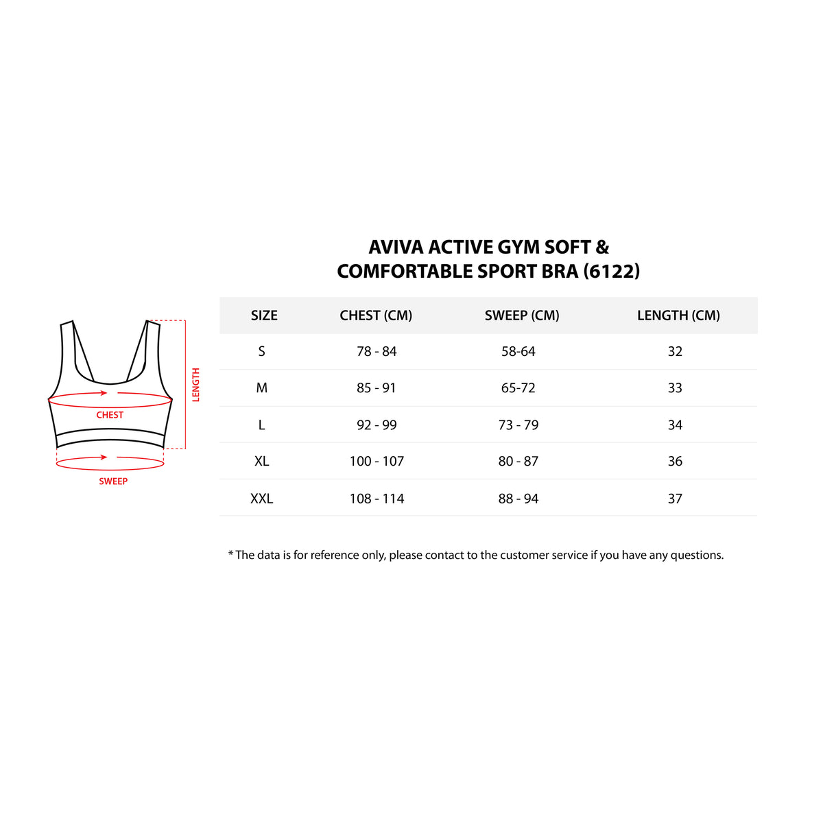 AVIVA Active Gym Soft & Comfortable Sport Bra (81-6122)