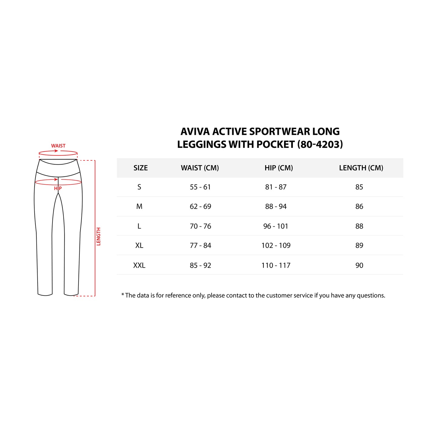 AVIVA Active Sportwear Long Leggings with Pocket (80-4203)