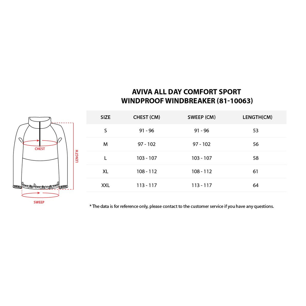 【S - XXL】AVIVA All Day Comfort Sport Windproof Windbreaker (81-10063)