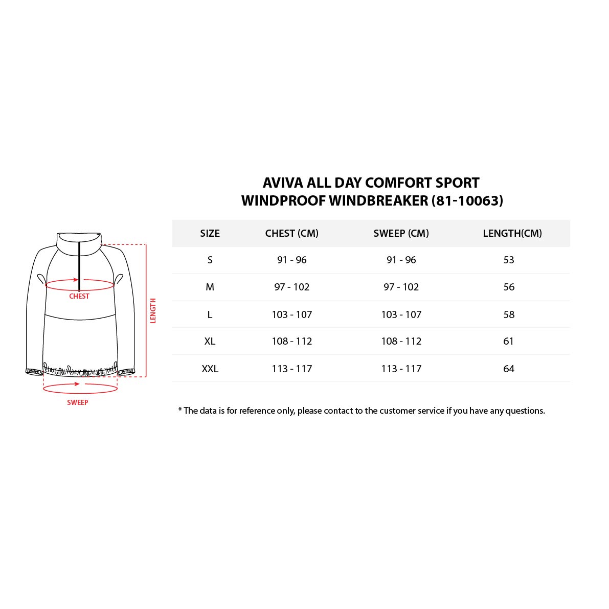 【S - XXL】AVIVA All Day Comfort Sport Windproof Windbreaker (81-10063)