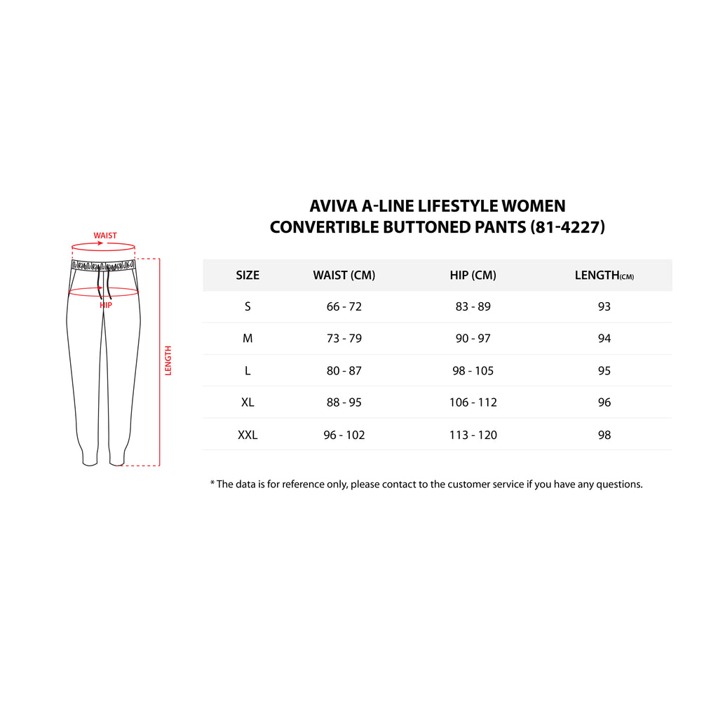 AVIVA A-LINE Lifestyle Women Convertible Buttoned Pants (81-4227)