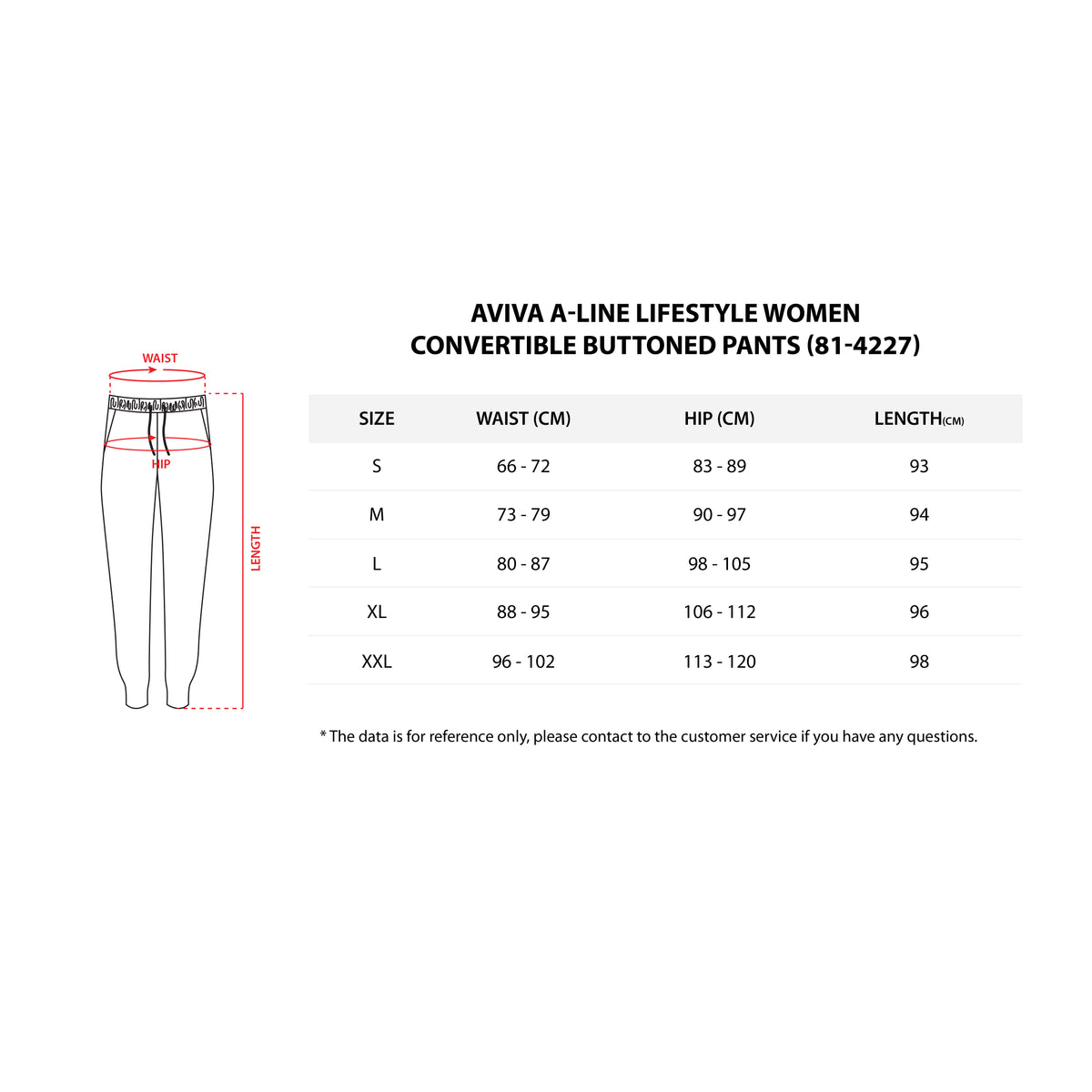AVIVA A-LINE Lifestyle Women Convertible Buttoned Pants (81-4227)