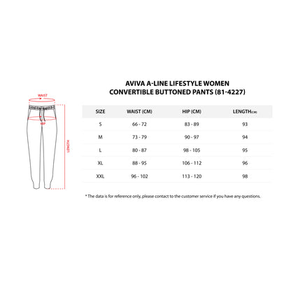 AVIVA A-LINE Lifestyle Women Convertible Buttoned Pants (81-4227)
