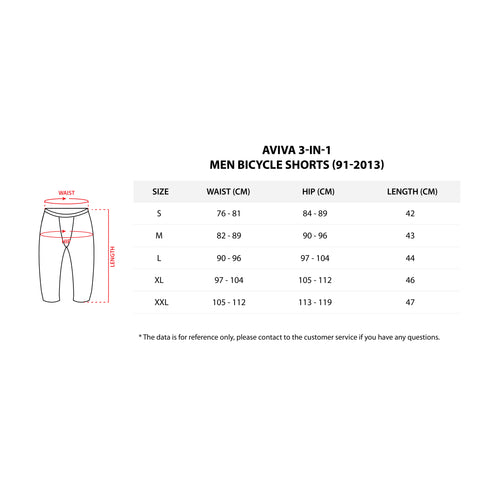 Aviva 3 In 1 Men Bicycle Shorts (91-2013）