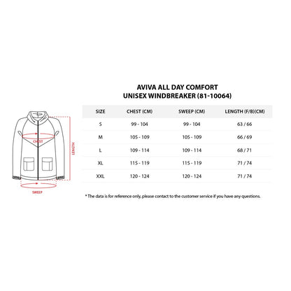 【S - XXL】AVIVA All Day Comfort Unisex Windbreaker (81-10064)
