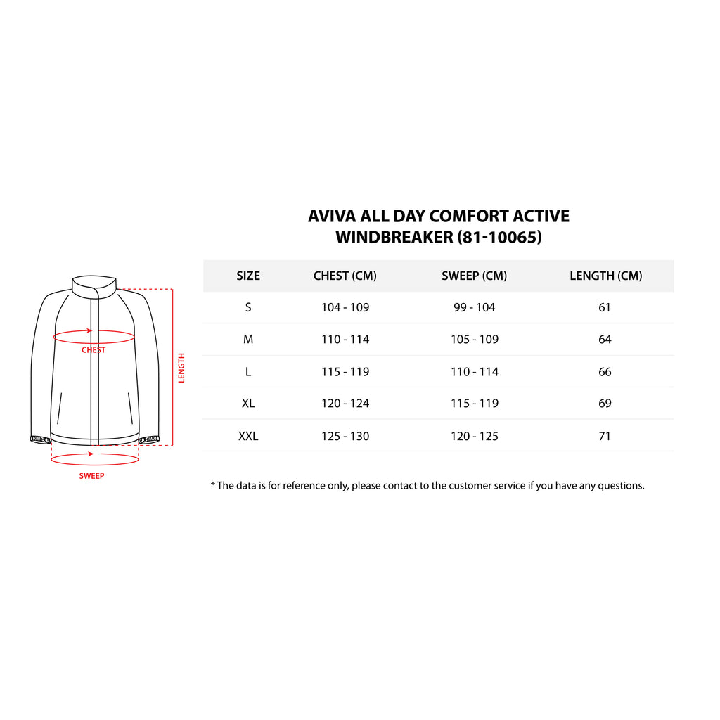【S - XXL】AVIVA All Day Comfort Active Windbreaker (81-10065)