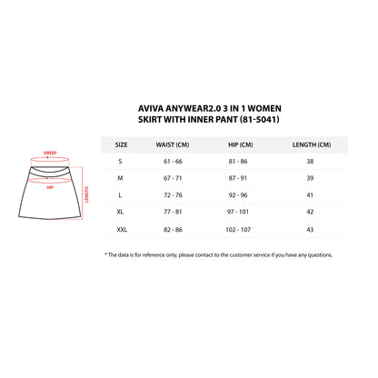 AVIVA ANYWEAR2.0 3 In 1 Women Skirt with inner pant (81-5041)