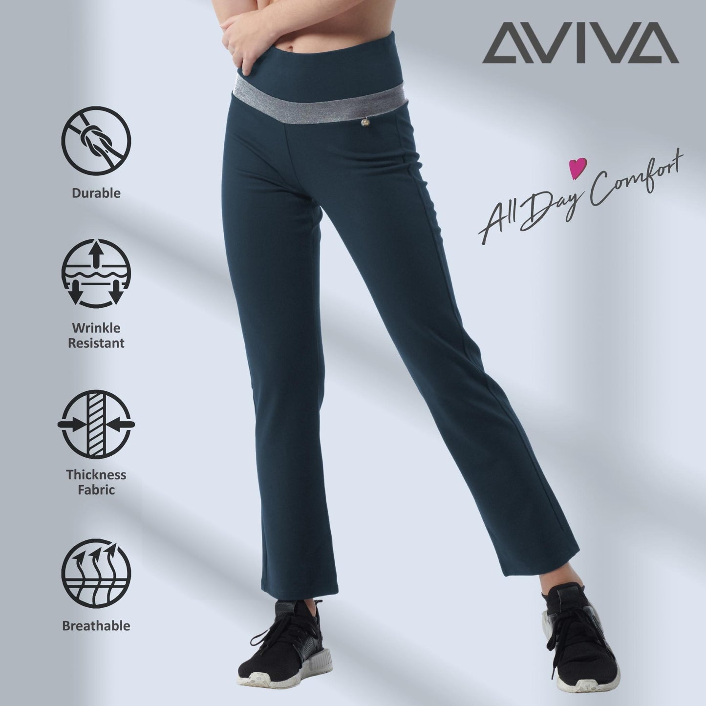 Aviva Jayla Full Length Straight Cut Women Long Pants (86-4076)