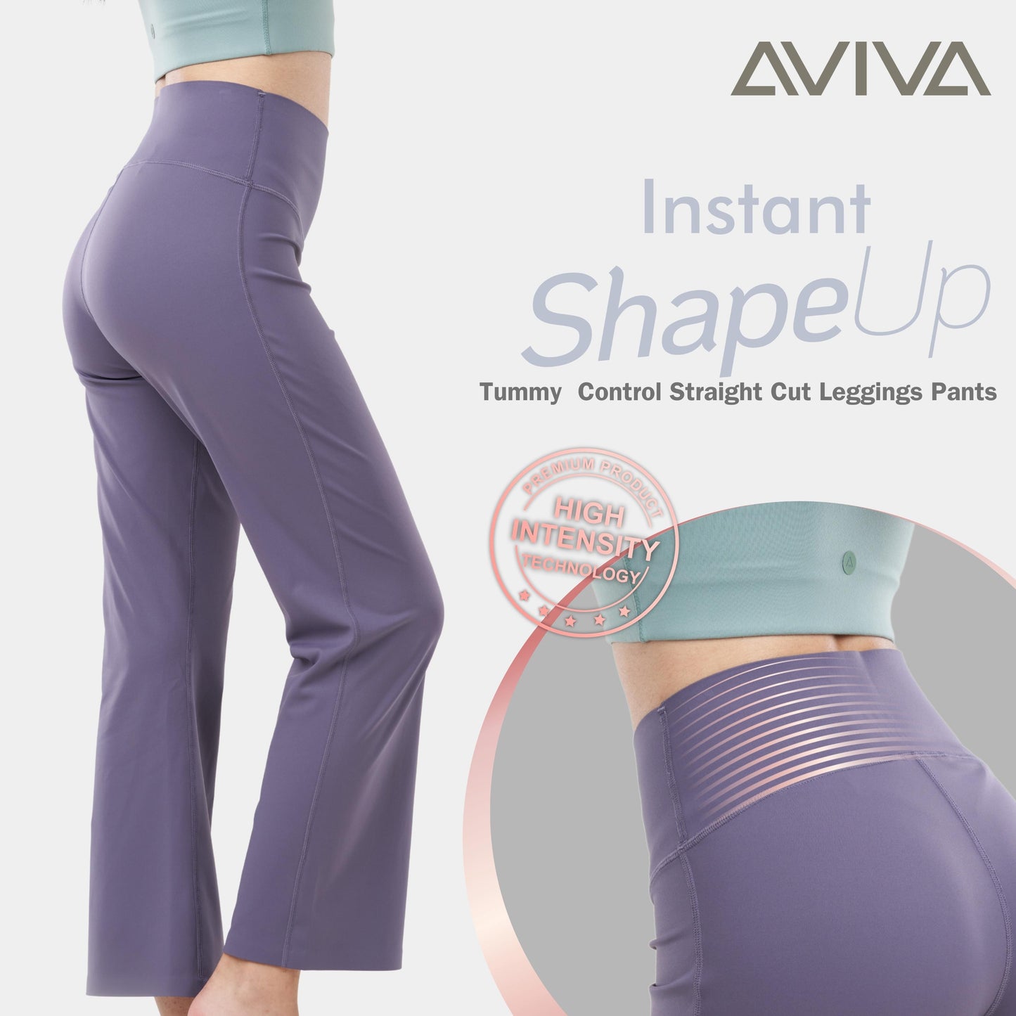 AVIVA Maximum Tummy Control Straight Cut Long Pants (81-4190)