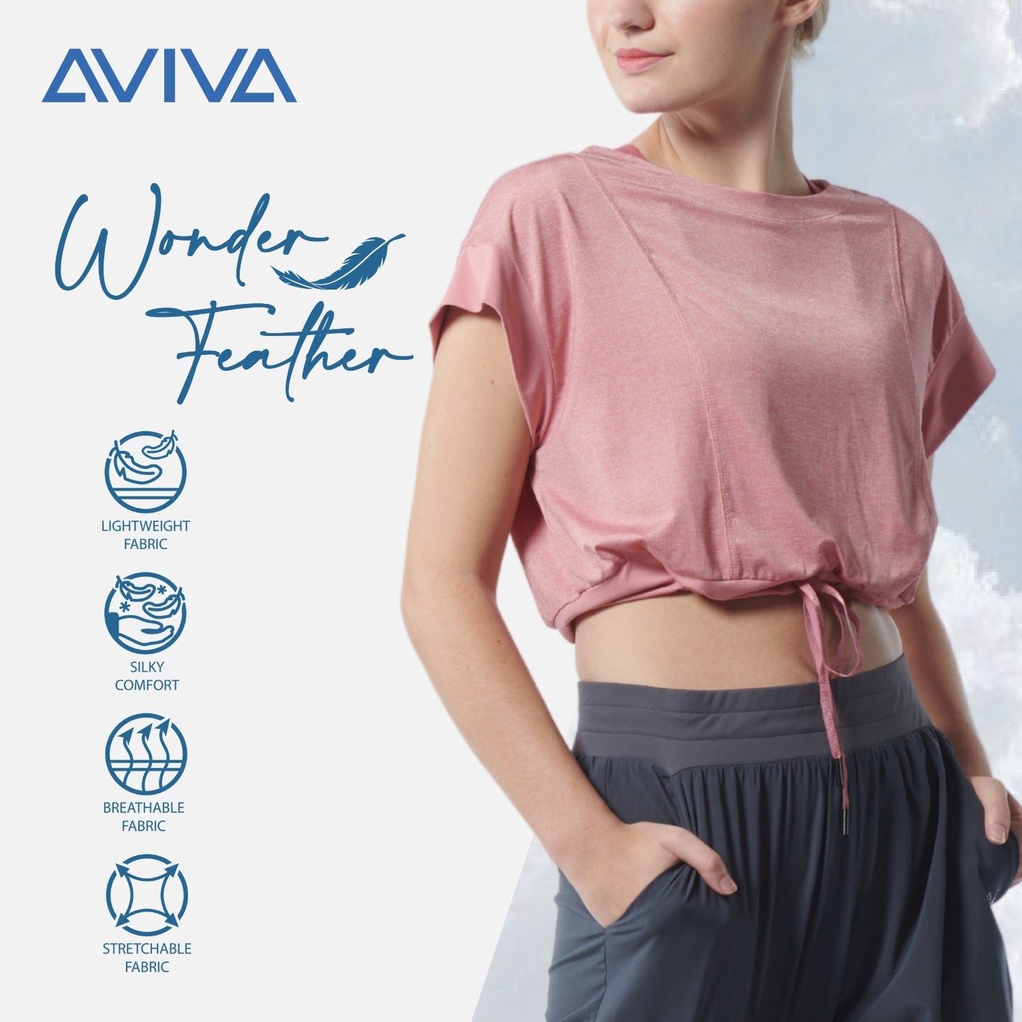 AVIVA Aura Women’s Cropped Workout Top (8079)