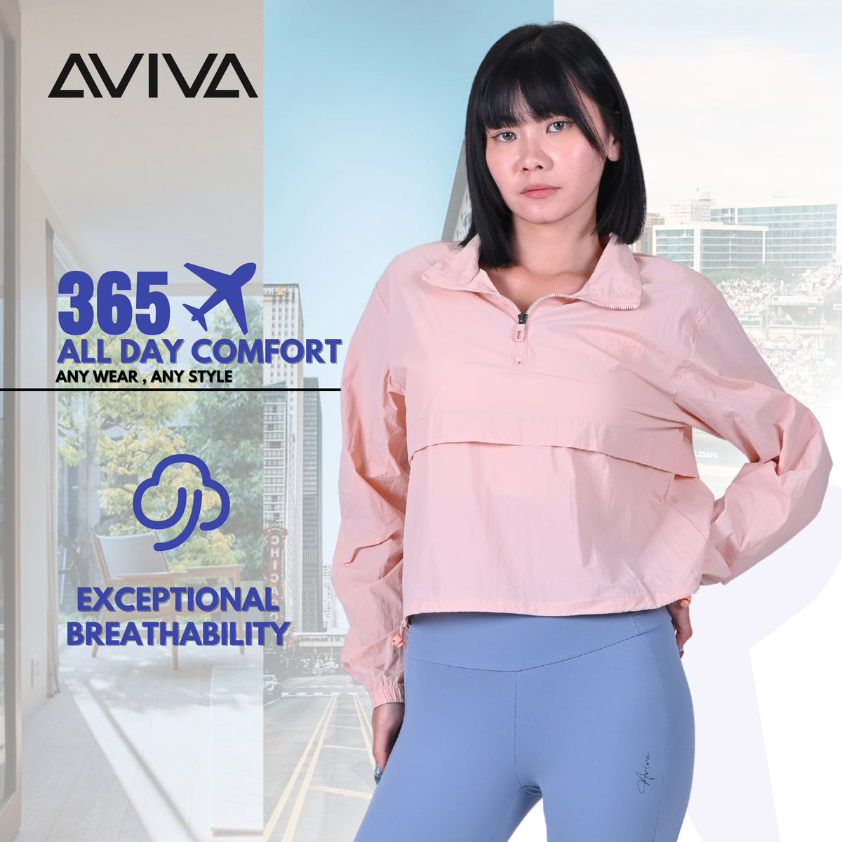 【S - XXL】AVIVA All Day Comfort Sport Windproof Windbreaker (81-10063)