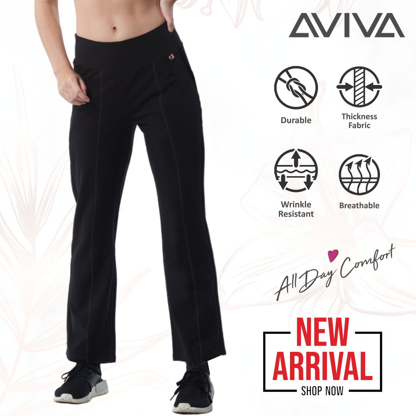 Aviva Slim Straight Cut Women's Long Pants 81-4211