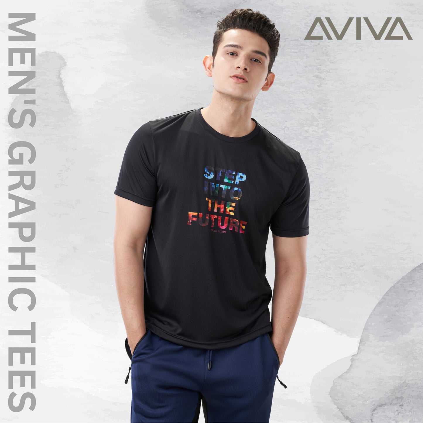 Aviva Men's Graphic Short Sleeve Tee (91-8045)
