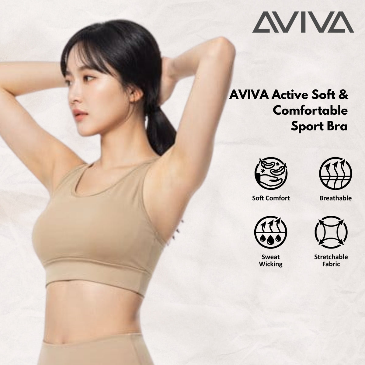 AVIVA Active Soft & Comfortable Sport Bra (80-6124)