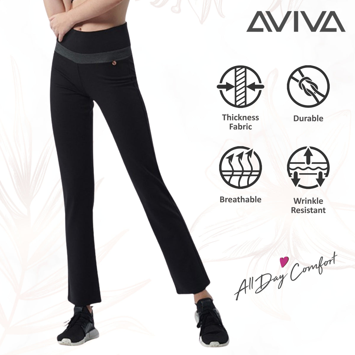 AVIVA Jayla Full Length Straight Cut Women's Long Pants (86-4076)