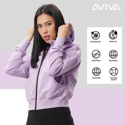 AVIVA Evelyn Active Power Women’s 100% Cotton Zip-Up Hoodie (10046)