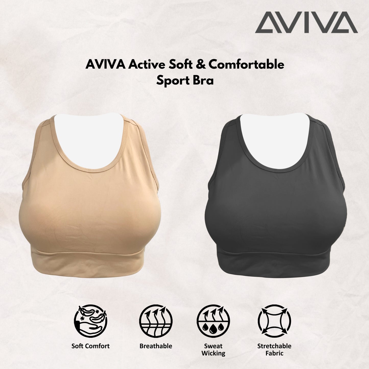 AVIVA Active Soft & Comfortable Sport Bra (80-6124)