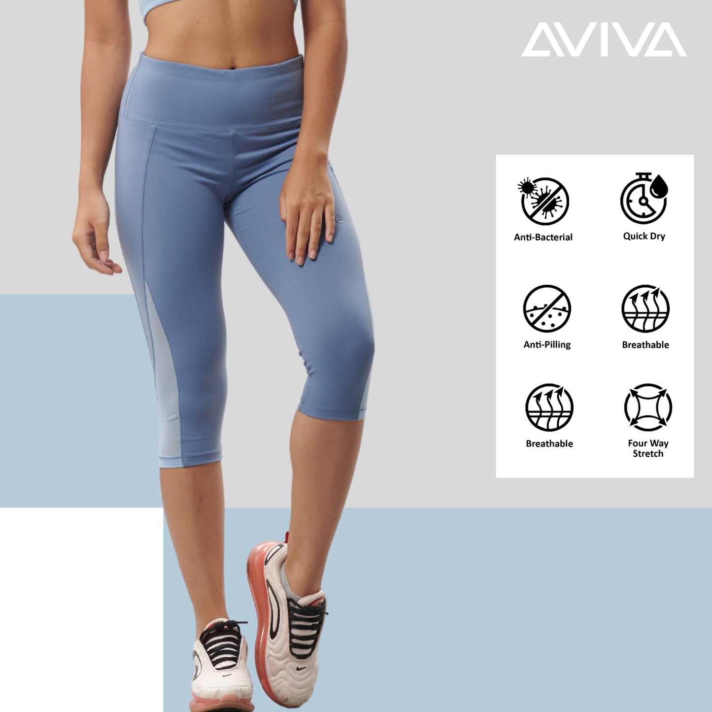 AVIVA Elizabeth Edge Women’s Antibacterial 3/4 Pants (81-3123)