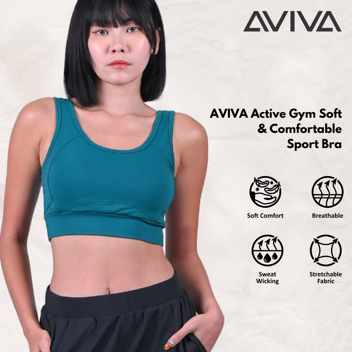 AVIVA Active Gym Soft & Comfortable Sport Bra (81-6122)