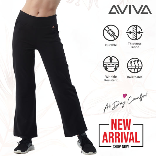 Aviva Extra Width Straight Cut Women's Long Pants 81-4213