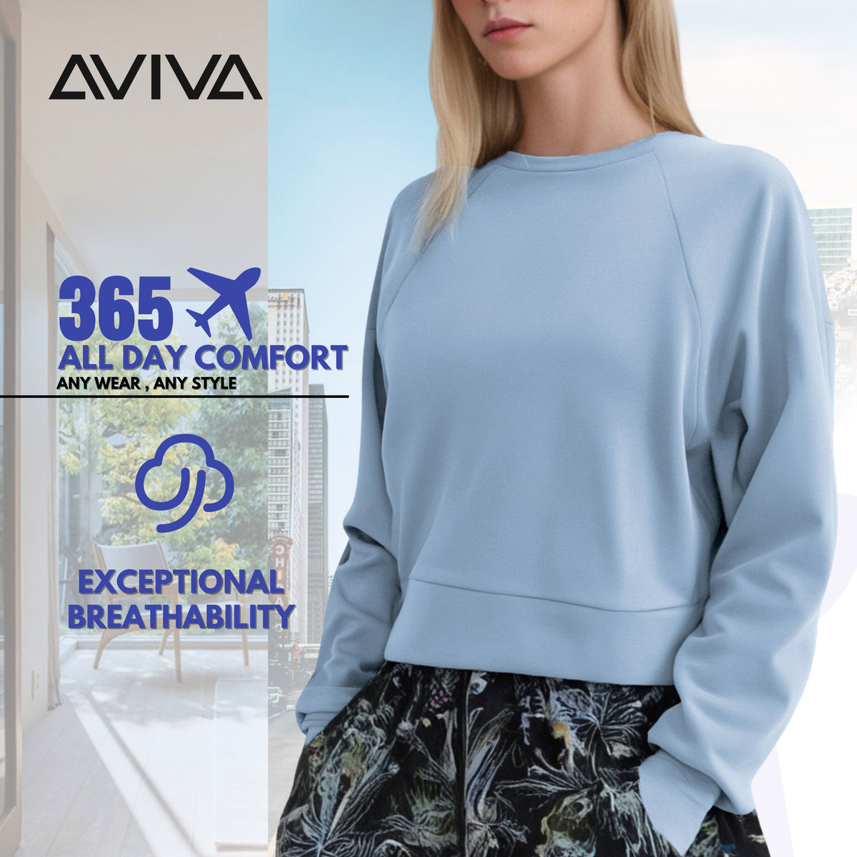 AVIVA All Day Comfort Crew Neck Sweater (81-9082)